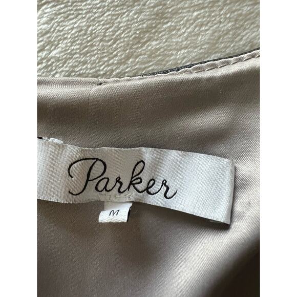 Parker Size M Serena Perforated 100% Leather Mini Dress Dark Brown $550 - Picture 11 of 16